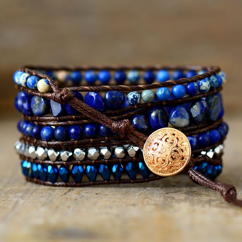Bracelet Tressé en Lapis-Lazuli