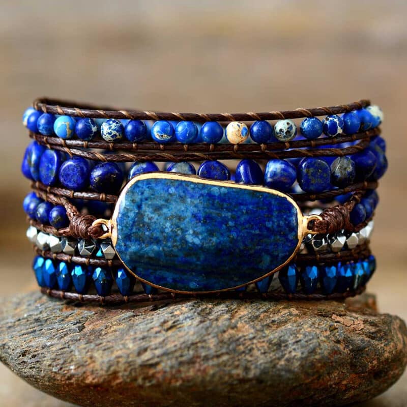 Bracelet Tressé en Lapis-Lazuli