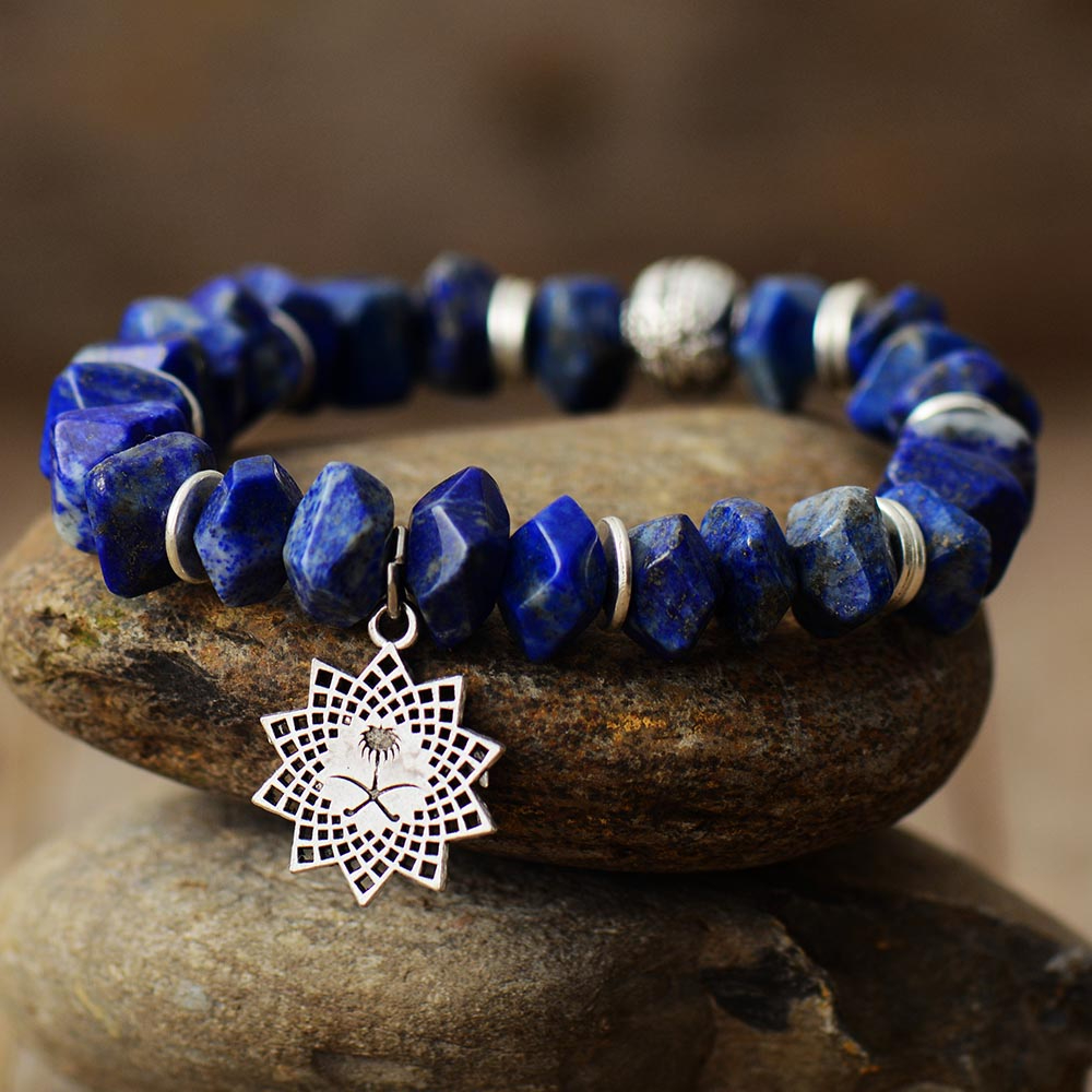 Bracelet de Pierres Brutes en Lapis-Lazuli