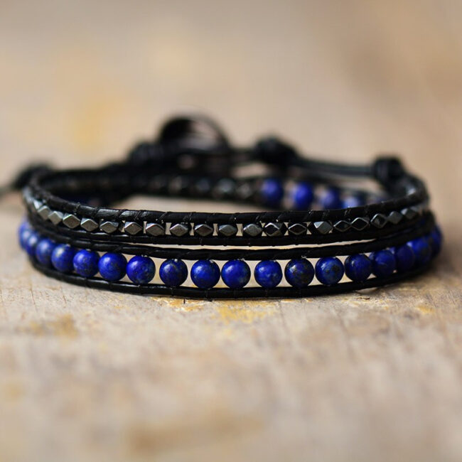 Bracelet en Lapis Lazuli et Hématite