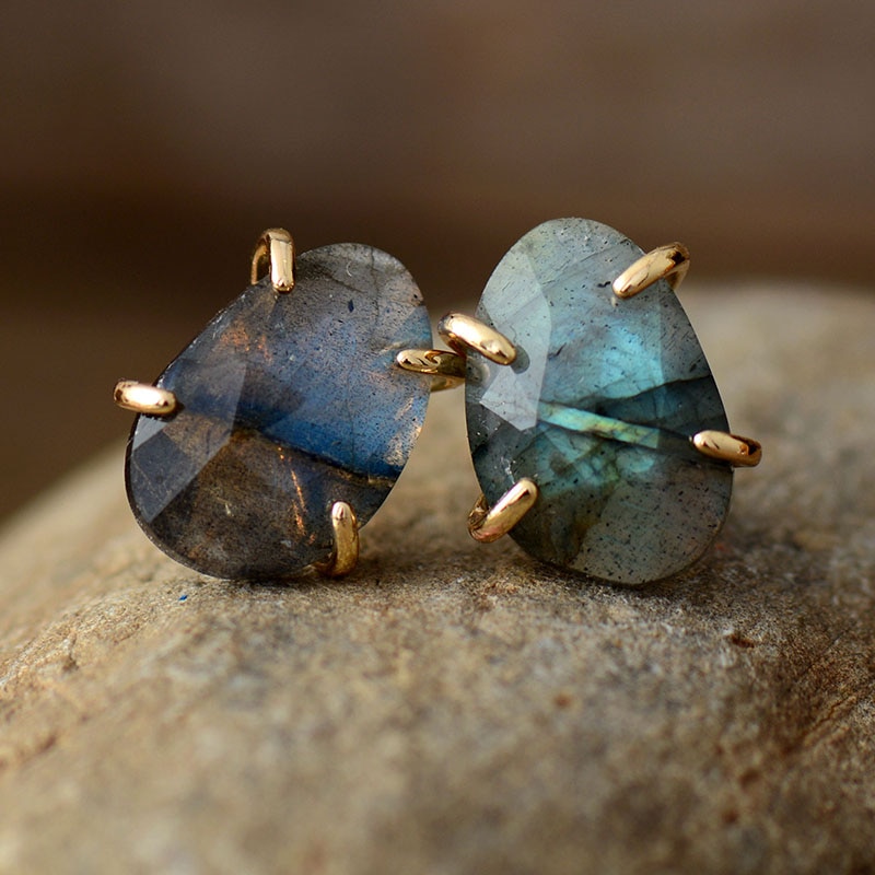 Boucles d'oreilles avec Labradorite