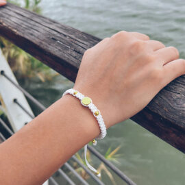 Bracelet Couple Initiale Blanc