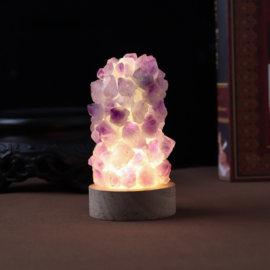 Lampe en Amethyste Lumiere Chaude