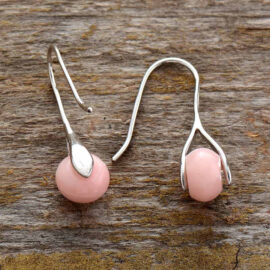 Boucles dOreilles en Pierre Naturelles de Quartz Rose