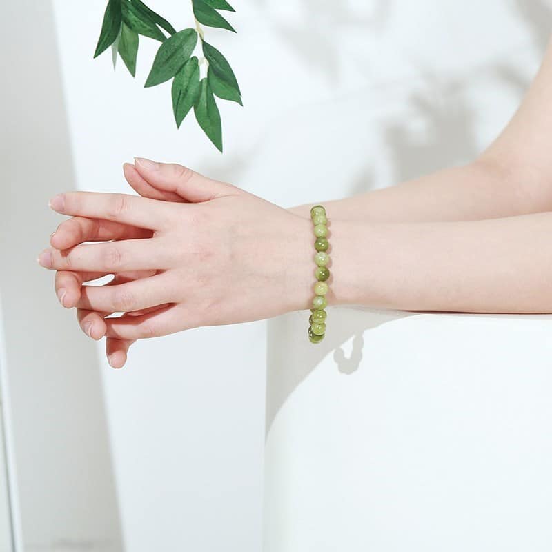 Bracelet pierre naturelle de perles de jade du sud pour femme