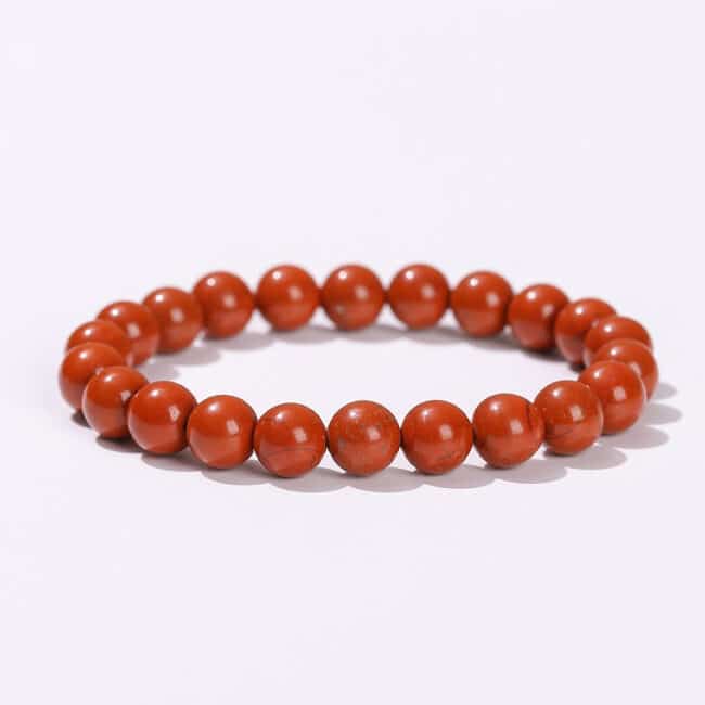 Bracelet en pierre naturelle de jaspe rouge