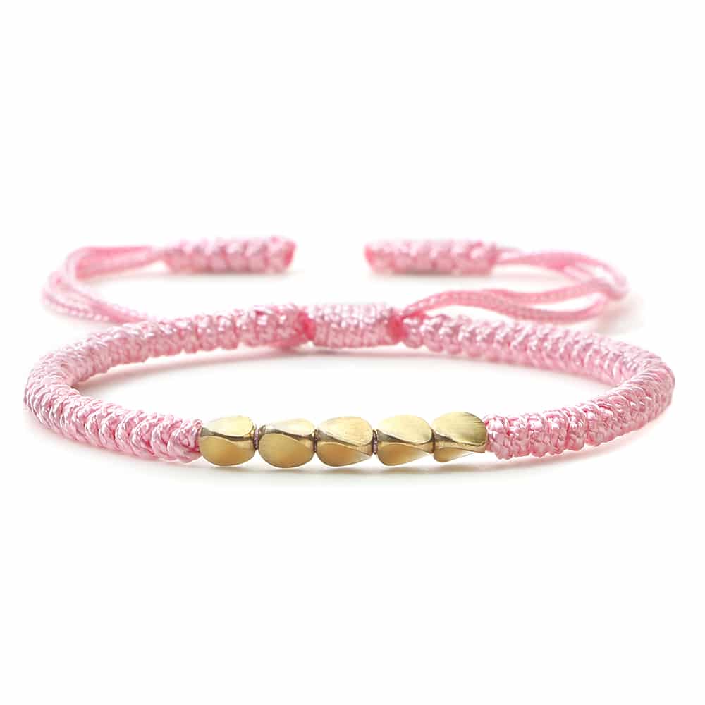 Bracelet tressé et perles de cuivre tibétain fait à la main – Image 2