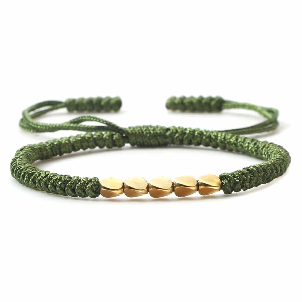 Bracelet tressé et perles de cuivre tibétain fait à la main – Image 5