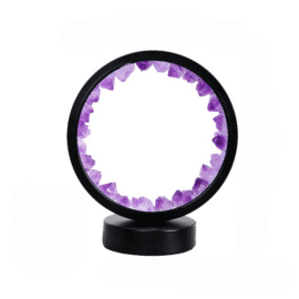 Lampe d'Ambiance LED Ronde en Améthyste