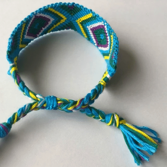 Bracelet Brésilien Multicolore avec Losanges en Coton
