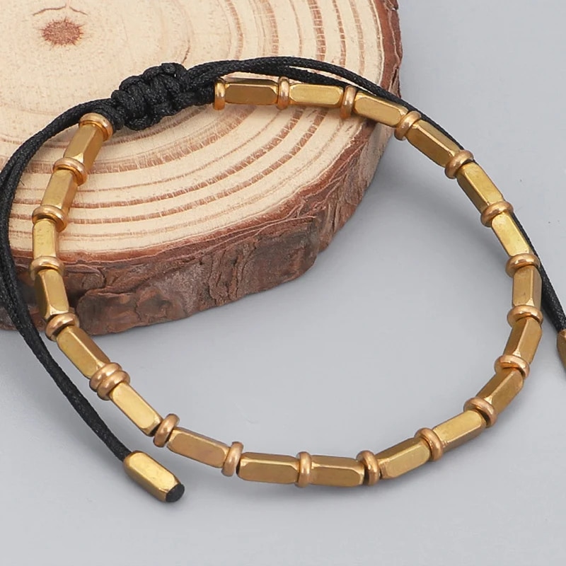 Bracelet Tibétain de Style Vintage en Perles de Cuivre