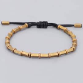 Bracelet Tibétain de Style Vintage en Perles de Cuivre sur fond gris