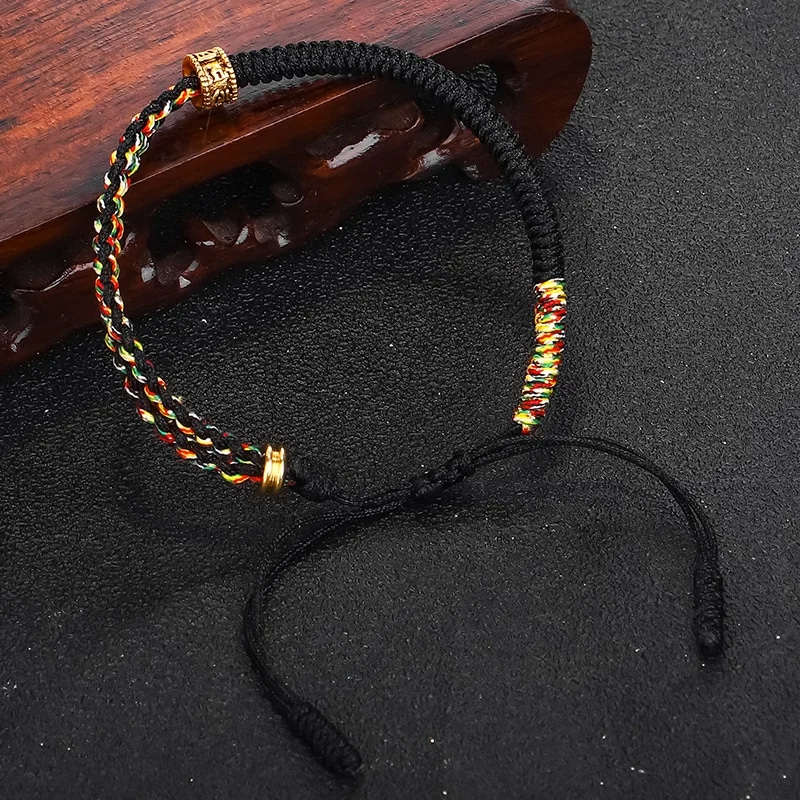 Bracelet Tibétain Tressé à la Main avec Cuivre
