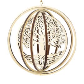 Arbre de Vie en Bois Tournoyant de Style Moderne sur fond blanc