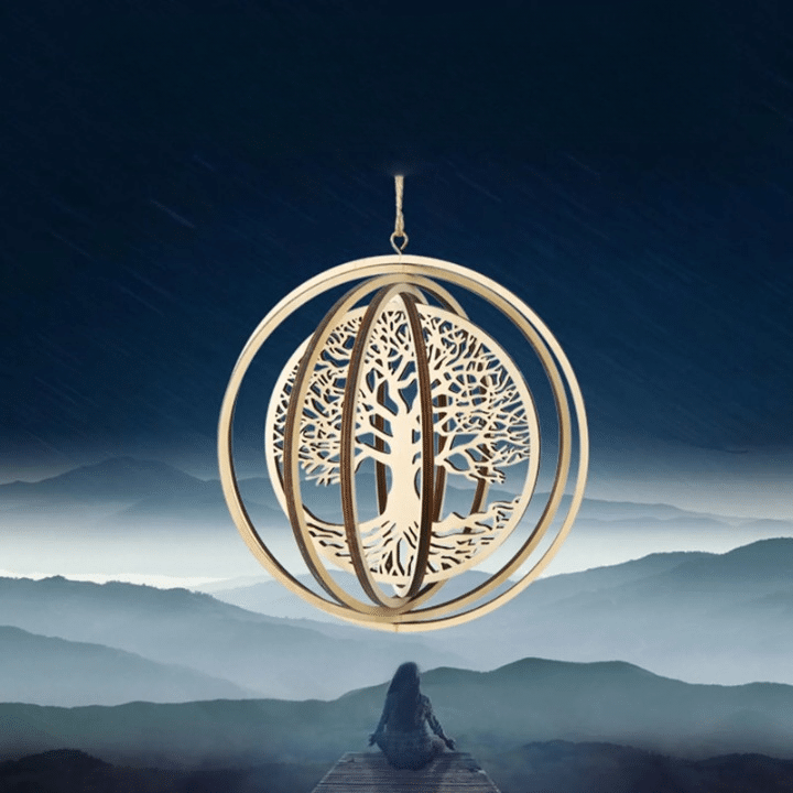Arbre de Vie en Bois Tournoyant de Style Moderne