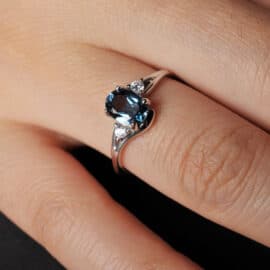 Bague Topaze Luxueuse en Argent