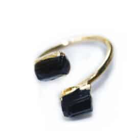 Bague Tourmaline Brute en Cuivre sur fond blanc