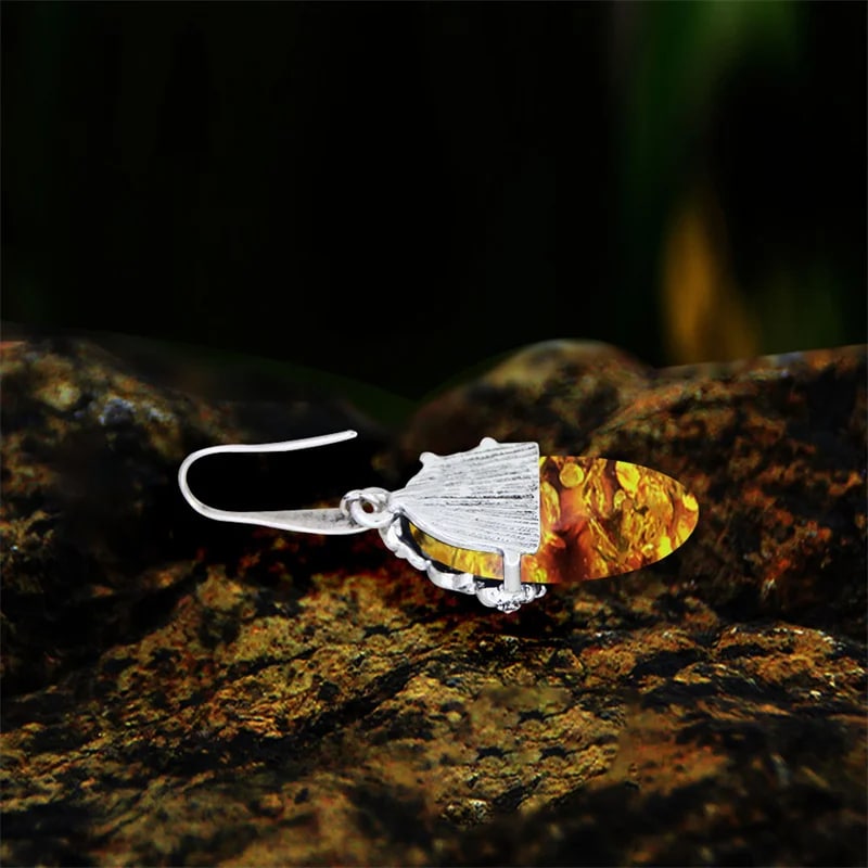 Boucles d’Oreille Ambre de Style Vintage