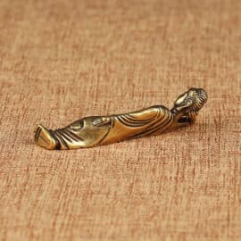 Bouddha Couché Doré et Sculpté en Cuivre