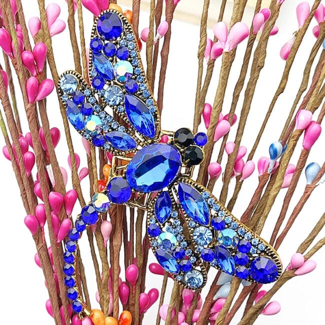 Broche Vintage Libellule - Bijou Ancien Argenté - Élégance Rétro