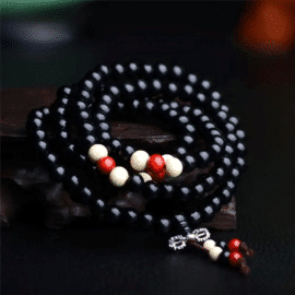 Chapelet Bouddhiste avec Perles en Bois