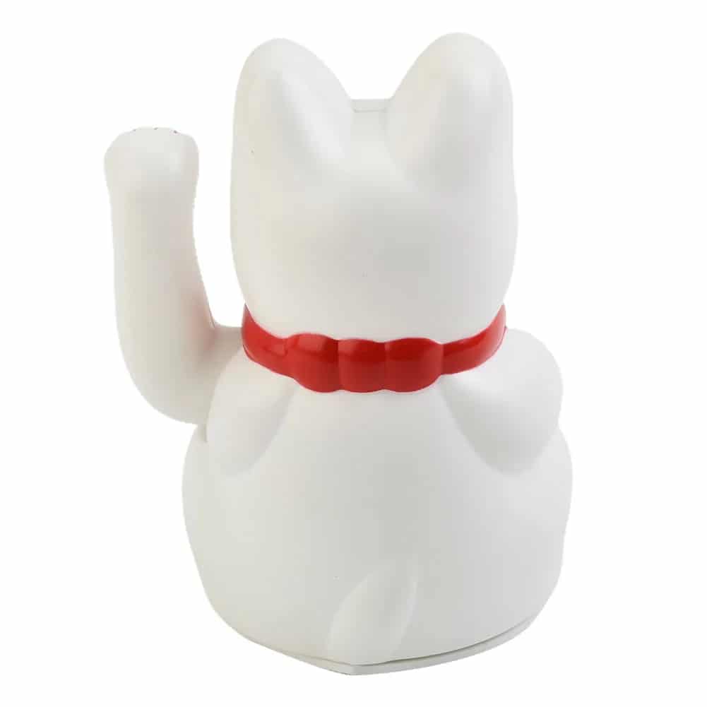 Chat Chinois Blanc avec Bras Électrique