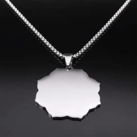 Cube de Metatron Pendentif avec Chaine en Acier Inoxydable