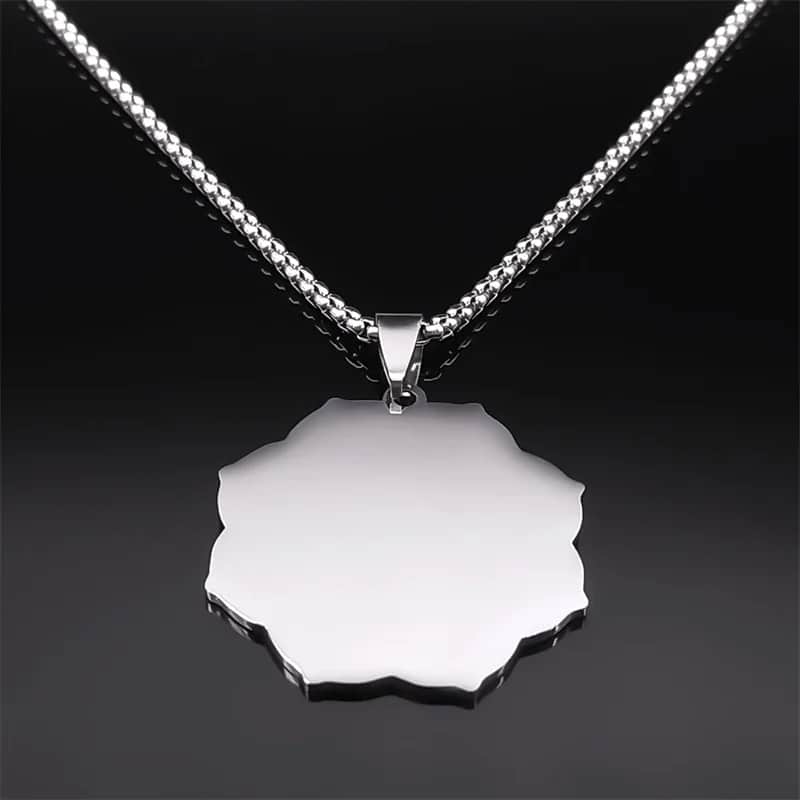 Cube de Metatron Pendentif avec Chaine en Acier Inoxydable