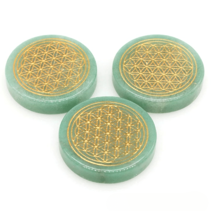 Fleur de Vie Recharge Pierre Ronde en Pierre Naturelle