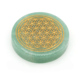 Fleur de Vie Recharge Pierre Ronde en Pierre Naturelle sur fond blanc