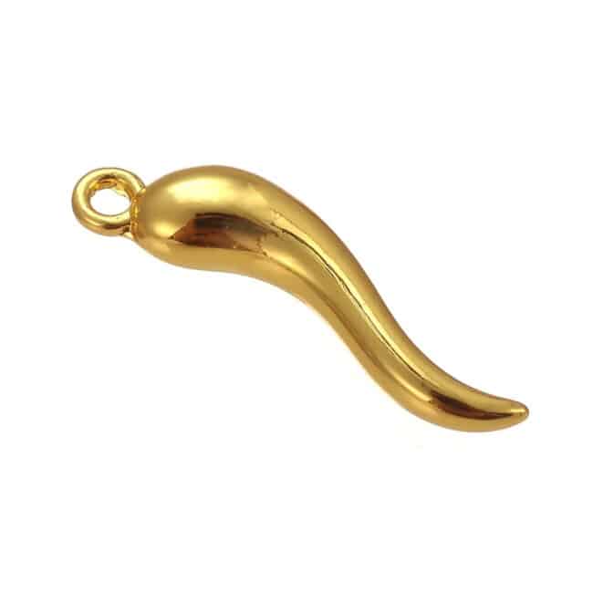 MODA MavillA Pendentif acier corne porte-bonheur et coeur. Fabriqué en
