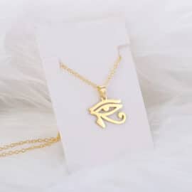 Œil d'Horus Pendentif avec Chaine en Acier Inoxydable
