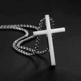 Pendentif Croix avec Chaine en Acier Inoxydable
