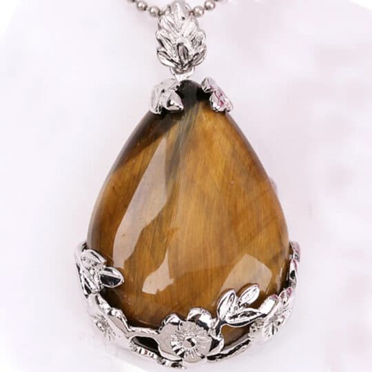 Lot De 2 Pendentifs En Oeil De Tigre Naturel - Diamètre 29 Mm - Neuf Sans Marque