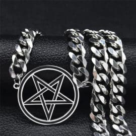 Pentagramme de Style Collier Court en Acier Inoxydable