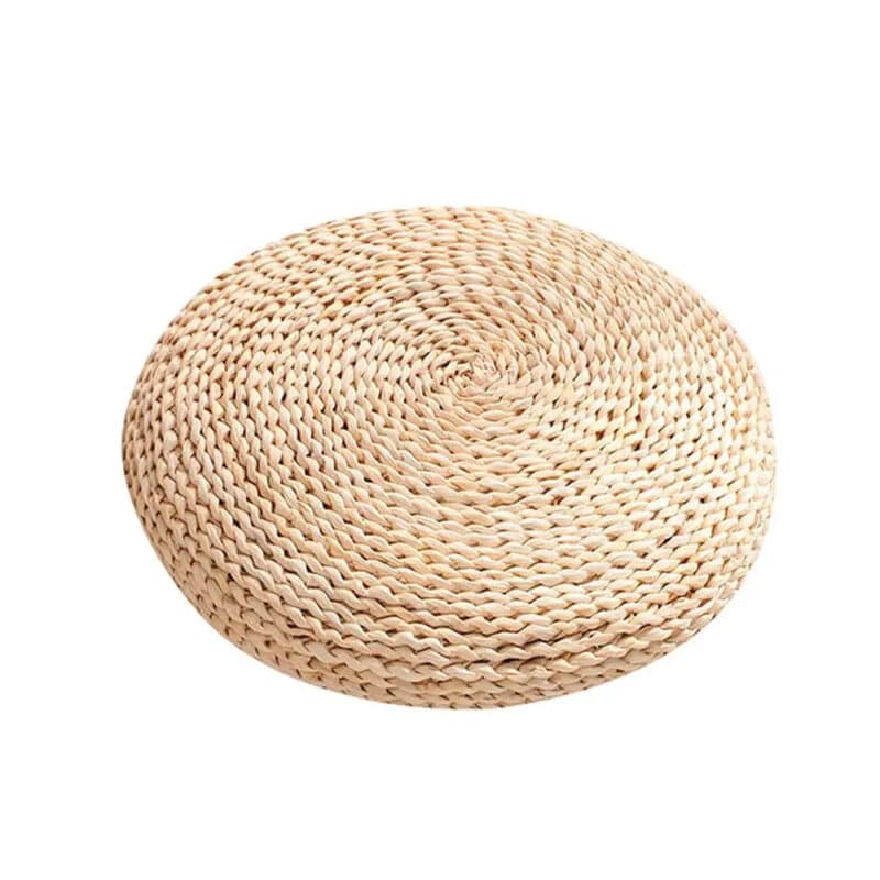 Zafu Rond en Coque de Maïs sur fond blanc