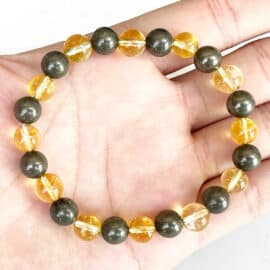 Bracelet Citrine avec Perles de Pyrite