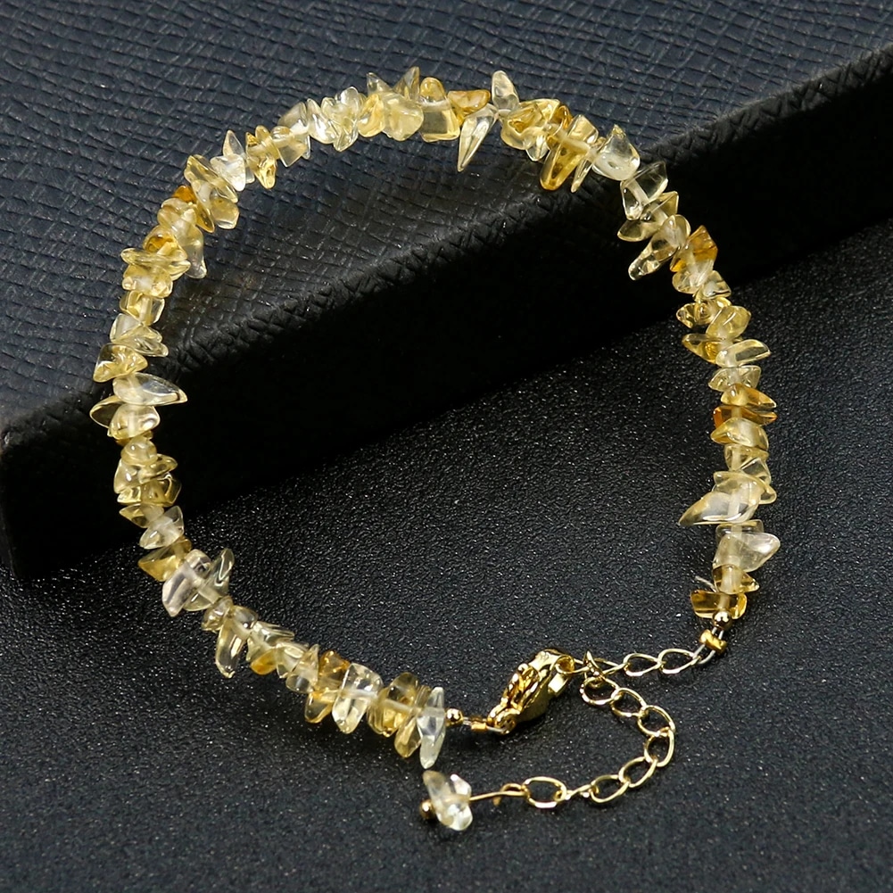 Bracelet Citrine avec Pierres Irrégulières