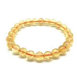 Bracelet Citrine Tendance avec Perles sur fond blanc