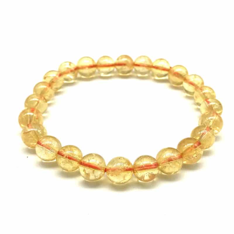 Bracelet Citrine Tendance avec Perles sur fond blanc