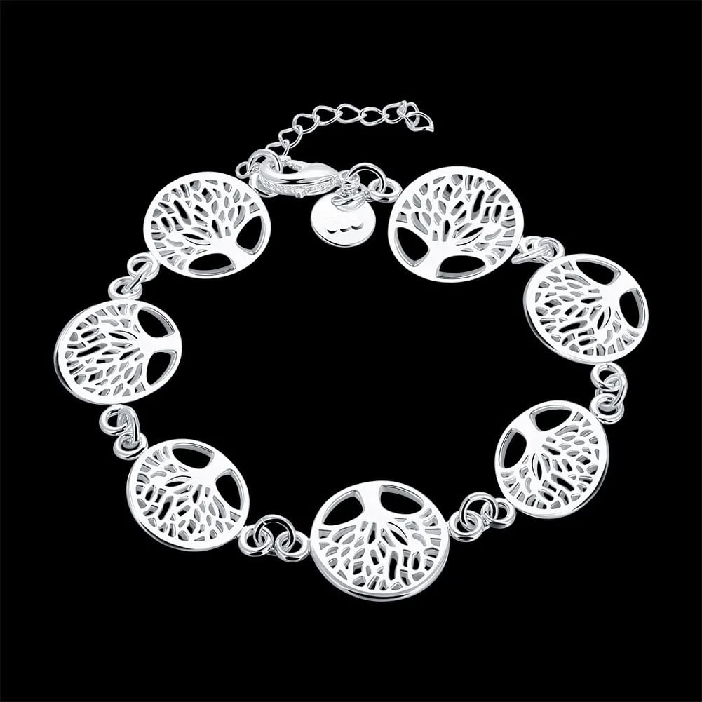Bracelet de Vie en Argent Sterling sur fond noir