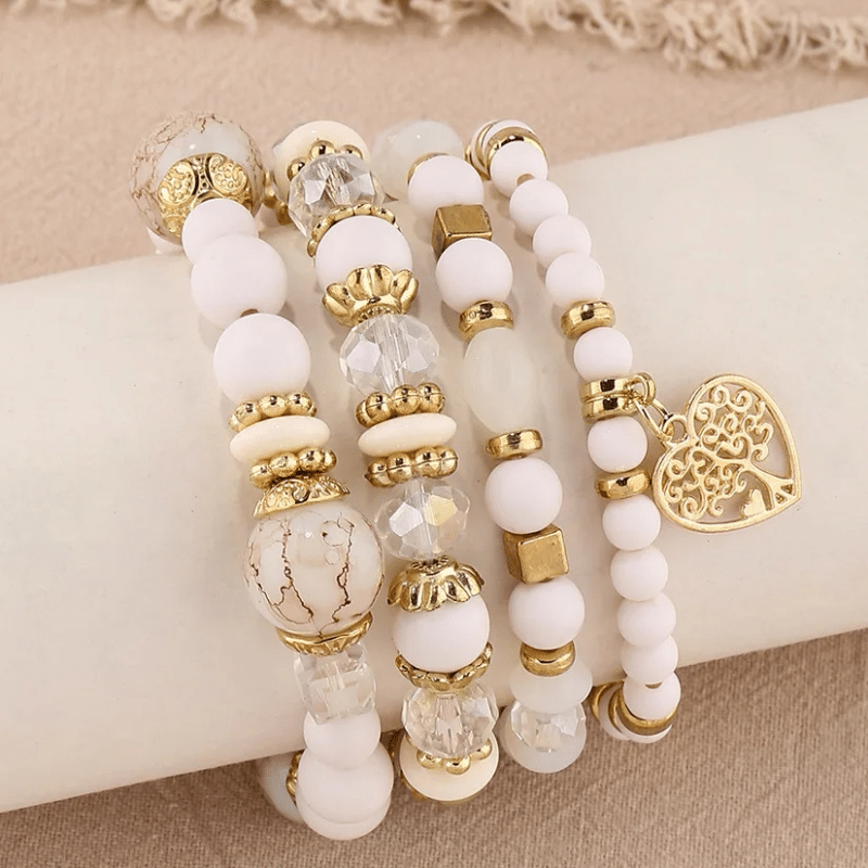 Bracelet de Vie de Style Bohème avec Perles en Acrylique