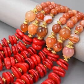 Collier Cornaline et Agate Rouge de Style Ethnique