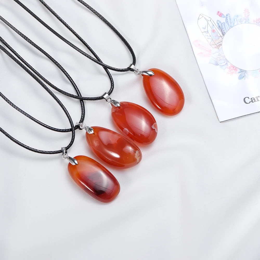 Collier Cornaline avec Corde