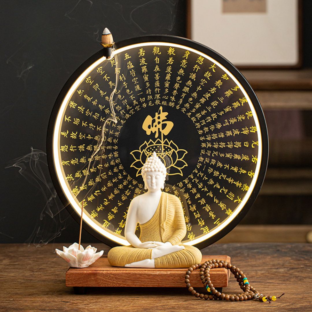 Lampe Bouddha LED Circulaire en Céramique – Image 3